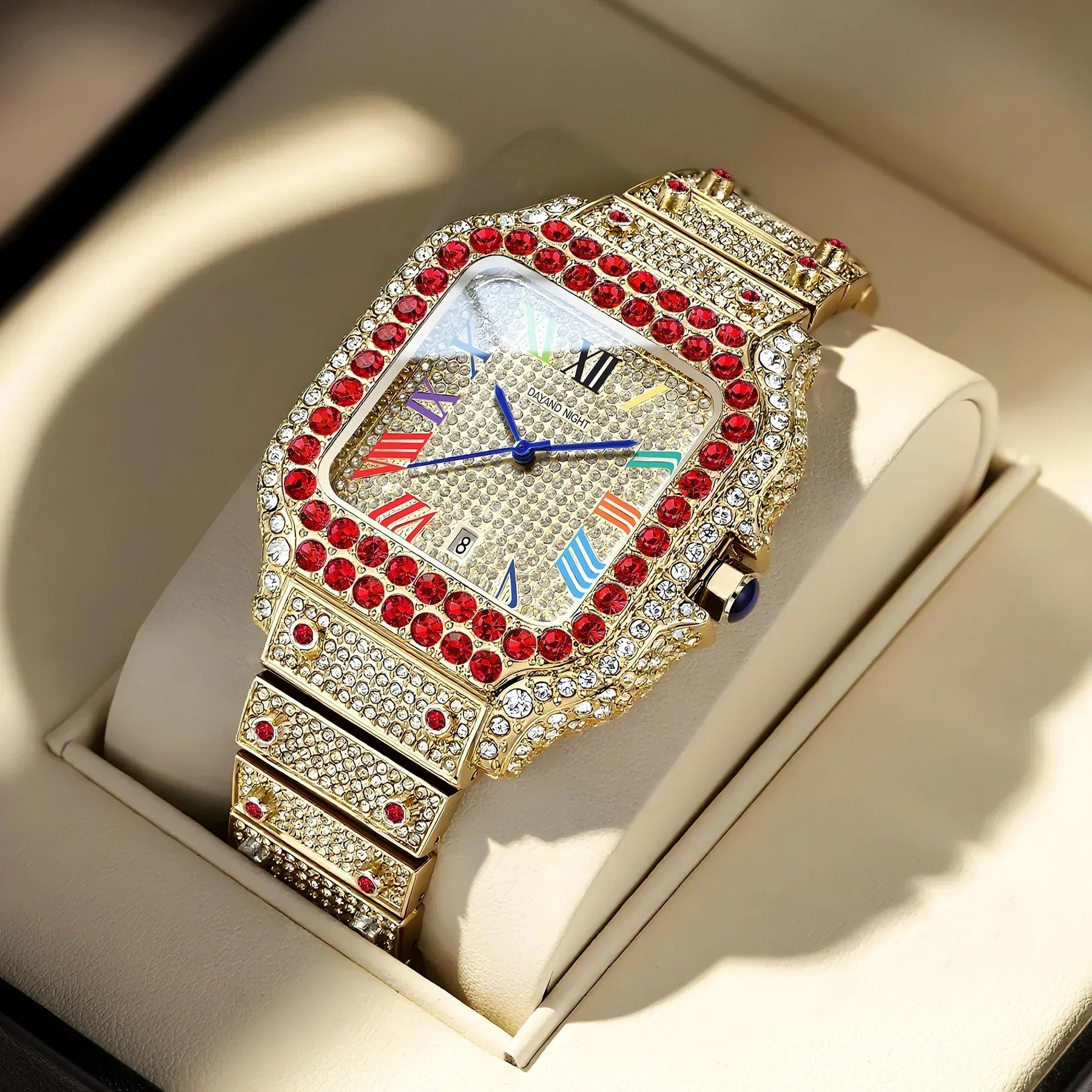 Luxury Full Moissanite Iced Out Watch | Men & Women’s Quartz Watch | Roman Numerals Party Clock | Passes Tester | Caratix - CaratixJewelry